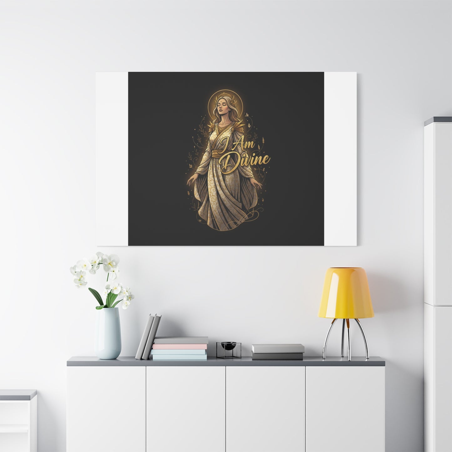 I Am Divine Canvas, Goddess Art Print | Manifest Goddess, Mythic Wall Art