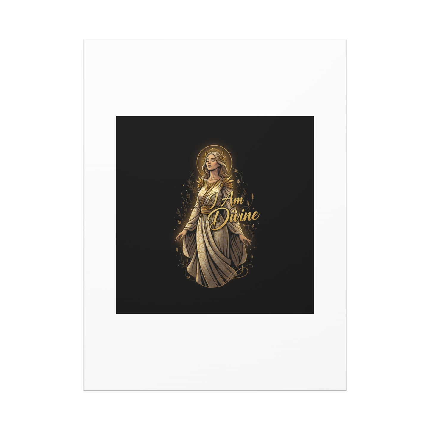 I Am Divine Canvas, Goddess Art Print | Manifest Goddess, Mythic Wall Art