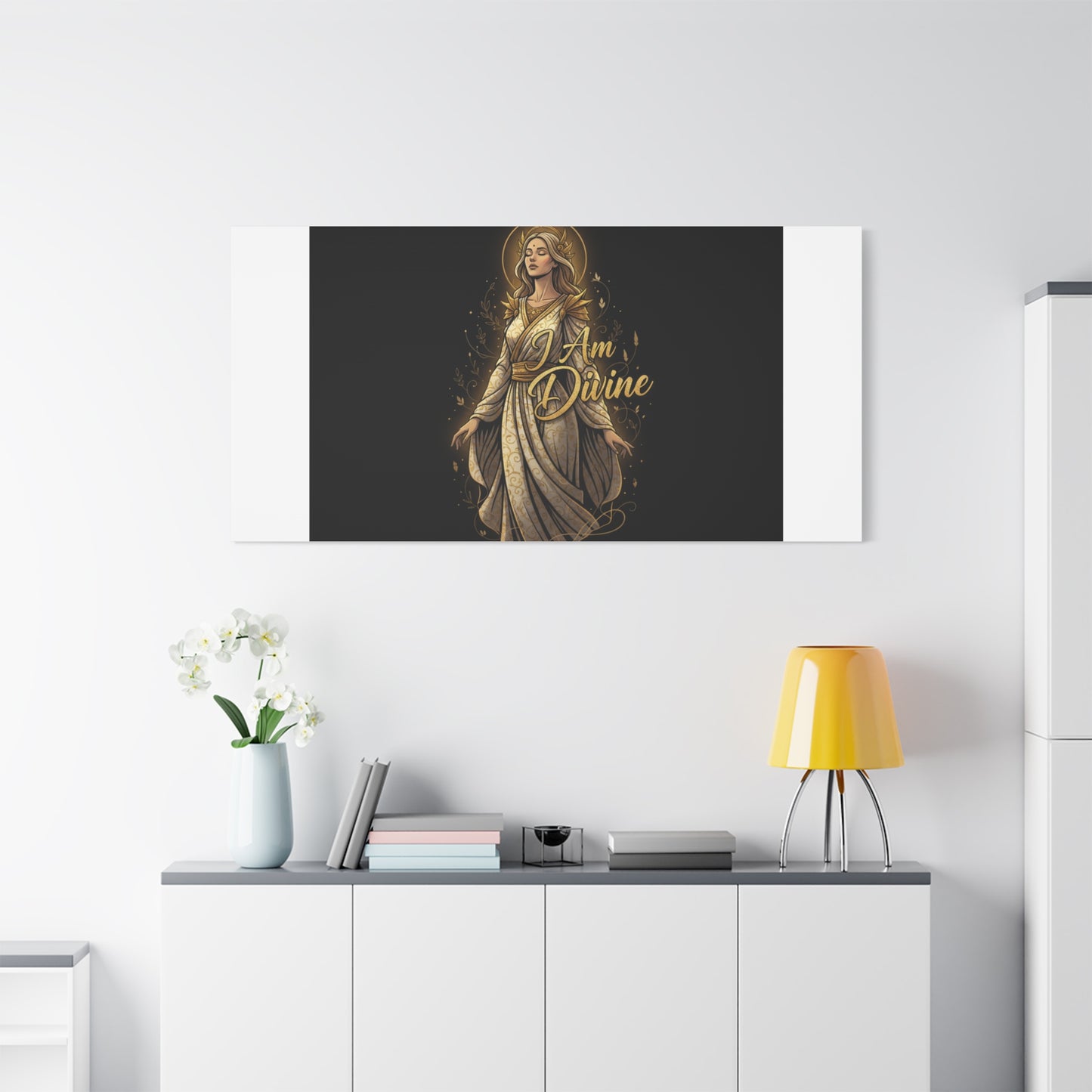 I Am Divine Canvas, Goddess Art Print | Manifest Goddess, Mythic Wall Art