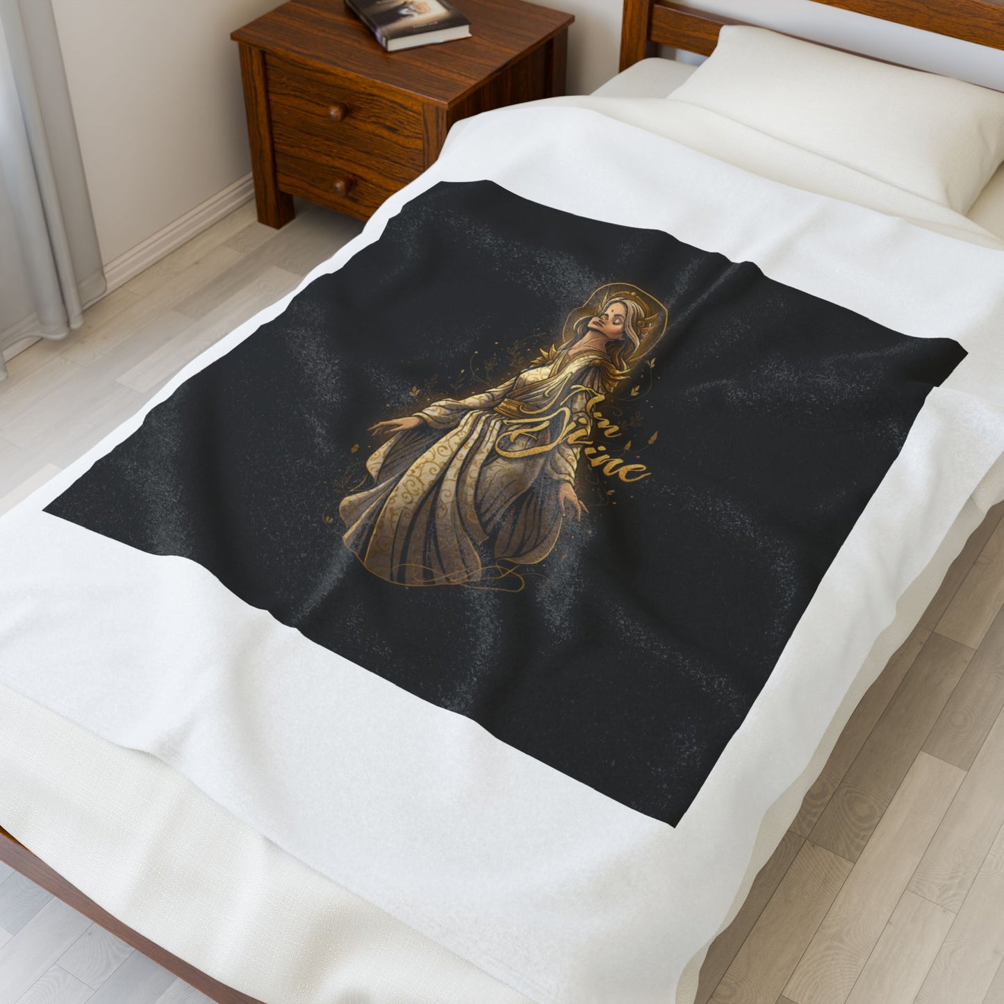 I Am Divine Velveteen Plush Blanket | Goddess Complex, Manifestation Decor