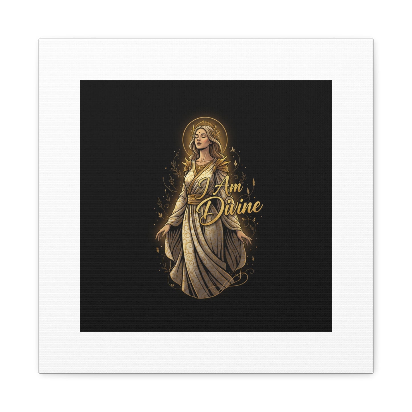 I Am Divine Canvas, Goddess Art Print | Manifest Goddess, Mythic Wall Art