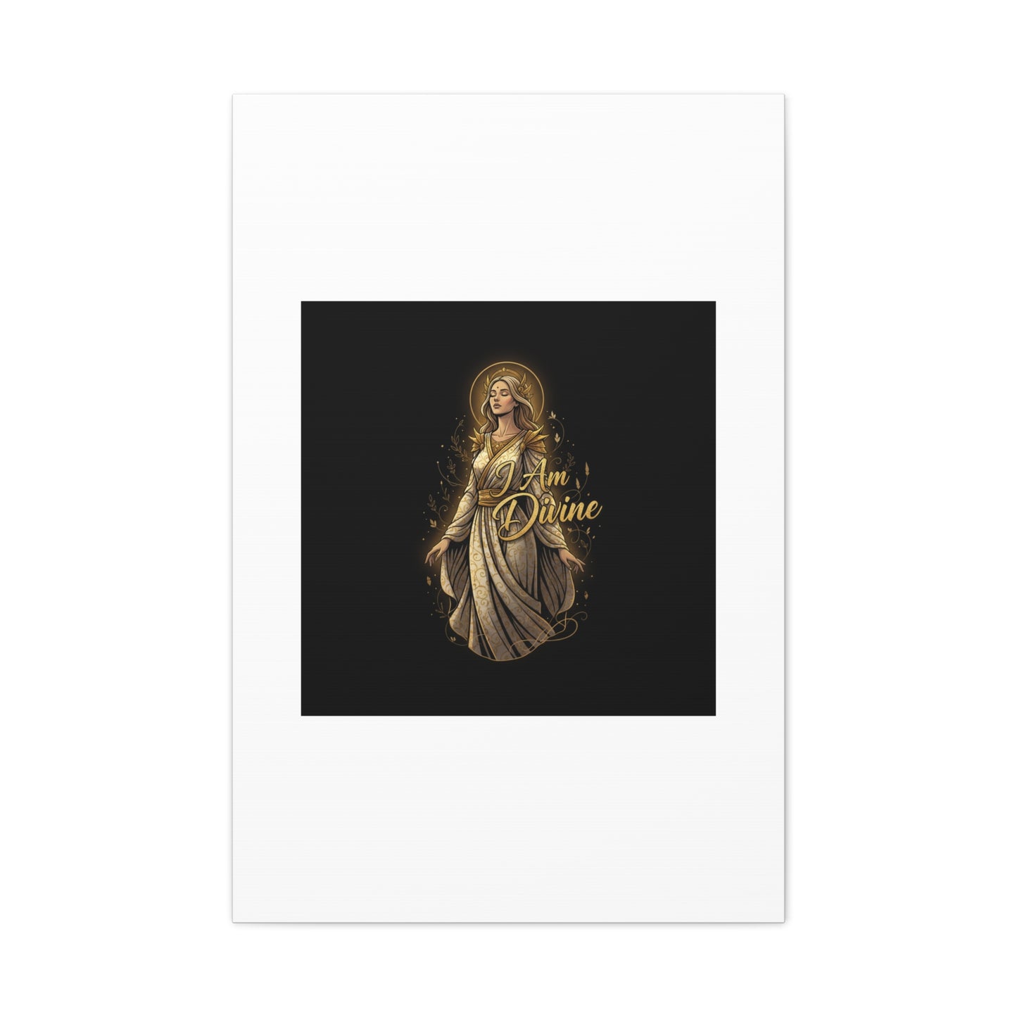 I Am Divine Canvas, Goddess Art Print | Manifest Goddess, Mythic Wall Art