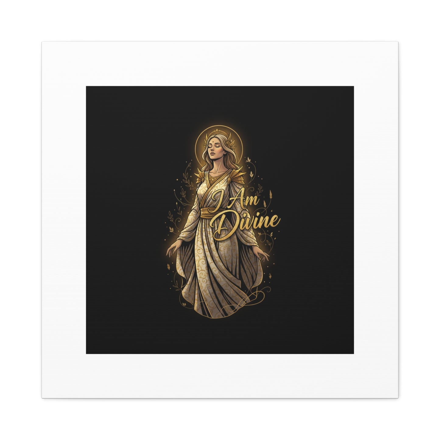 I Am Divine Canvas, Goddess Art Print | Manifest Goddess, Mythic Wall Art