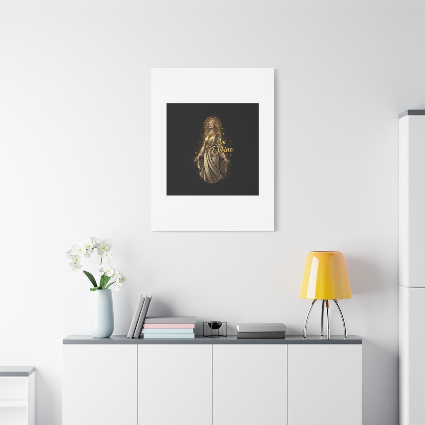 I Am Divine Canvas, Goddess Art Print | Manifest Goddess, Mythic Wall Art