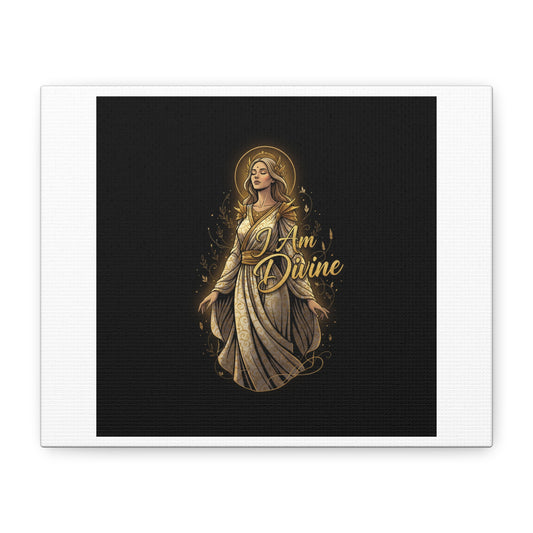 I Am Divine Canvas, Goddess Art Print | Manifest Goddess, Mythic Wall Art