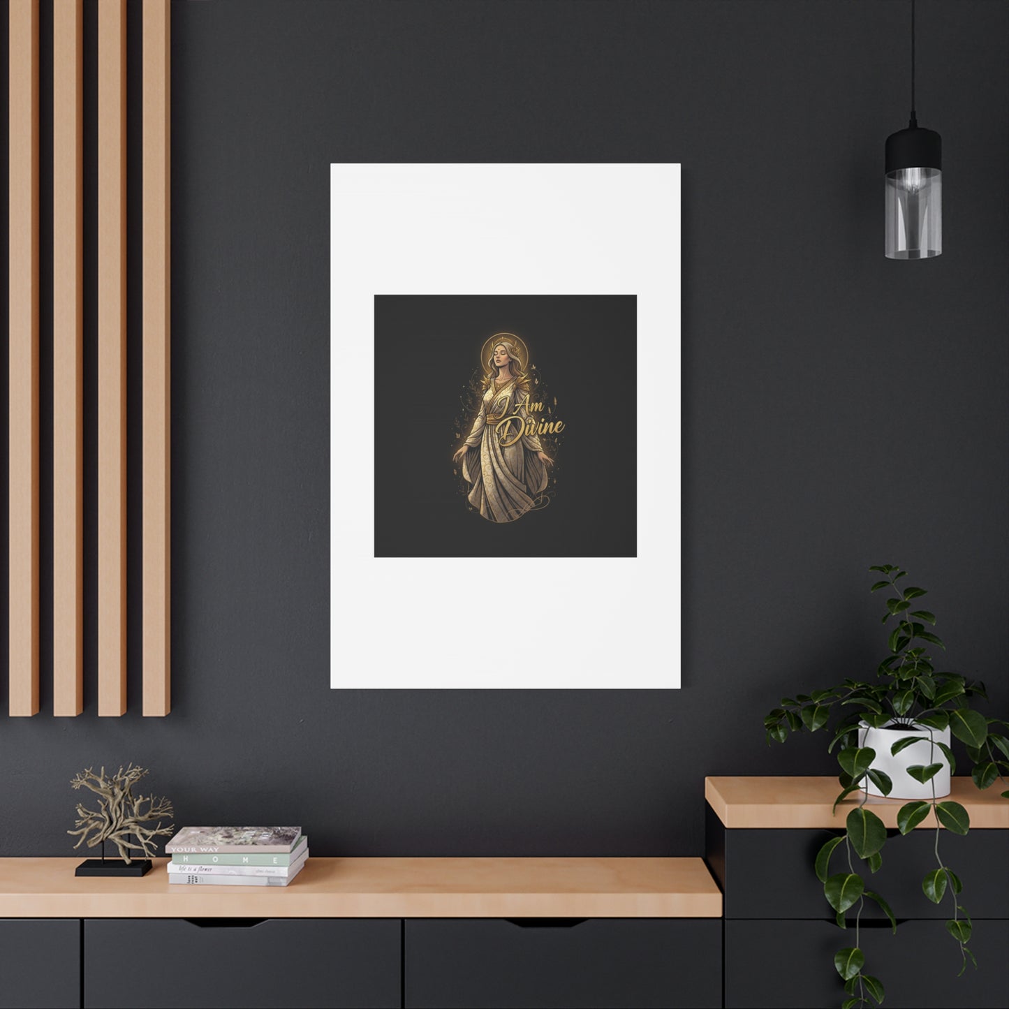 I Am Divine Canvas, Goddess Art Print | Manifest Goddess, Mythic Wall Art