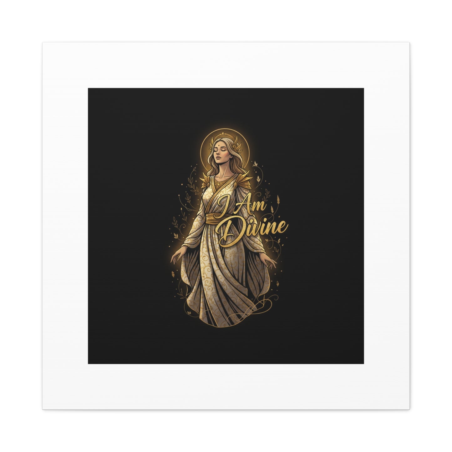 I Am Divine Canvas, Goddess Art Print | Manifest Goddess, Mythic Wall Art