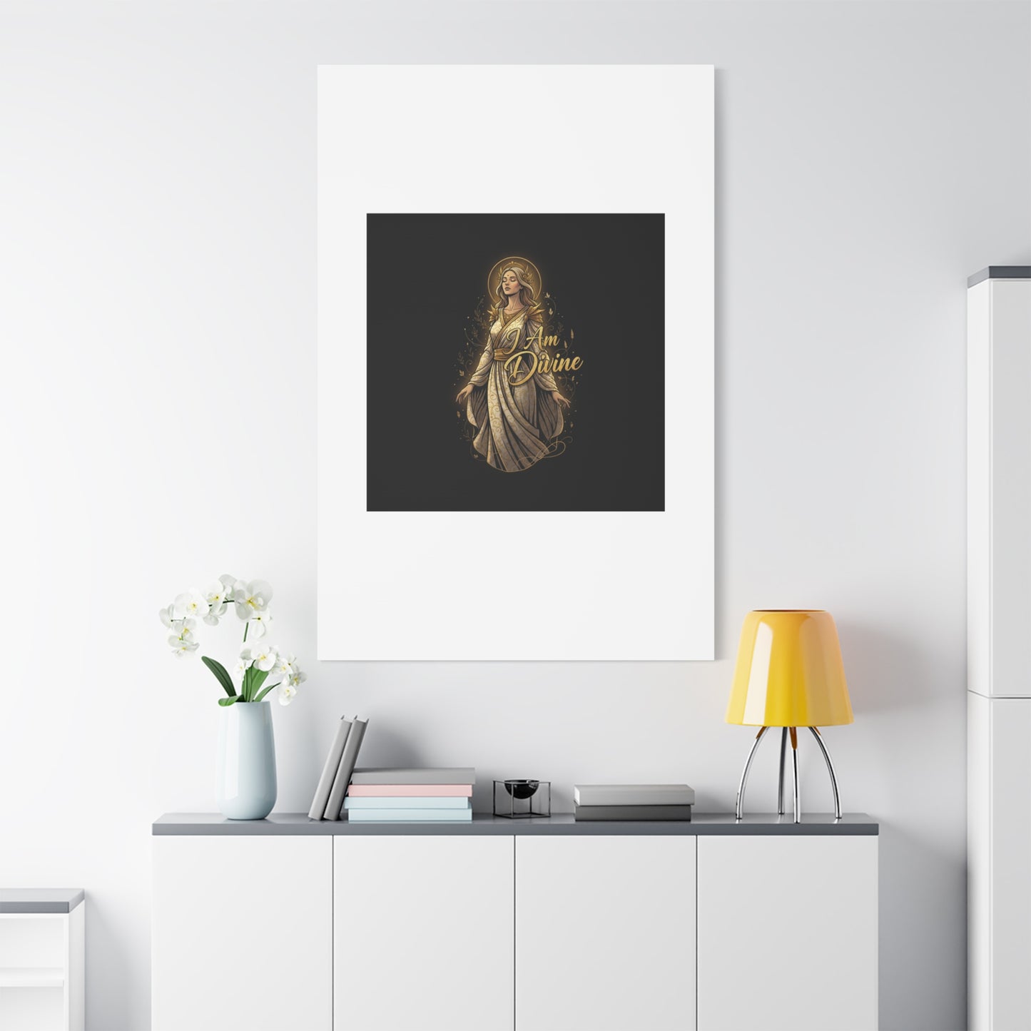 I Am Divine Canvas, Goddess Art Print | Manifest Goddess, Mythic Wall Art
